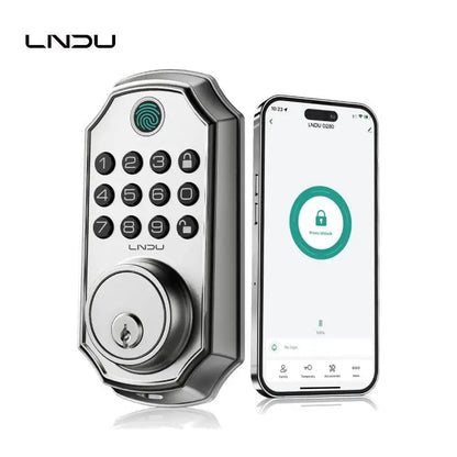 LNDU Smart Door Lock D280L Fingerprint Lock&Keypad Combination Lock All-in-One Intelligent Door Lock Waterproof Door Locks