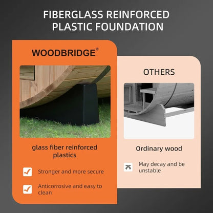 Luxury Home Sauna, 4-Person Barrel Style with Harvia Heater