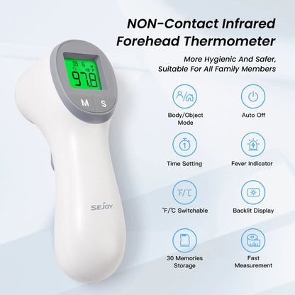 Infrared Digital Thermometer Forehead Ear Body Fever Thermometer  Multi-function Non-contact Temperature Measurement Device