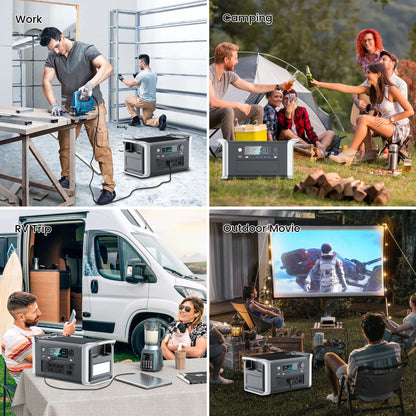 CTOLITY AP1000 1800W Solar Generator 1024Wh Backup LiFePo4 & 200W 20.5V Solar Panels Portable Power Station Outdoor Charging RV