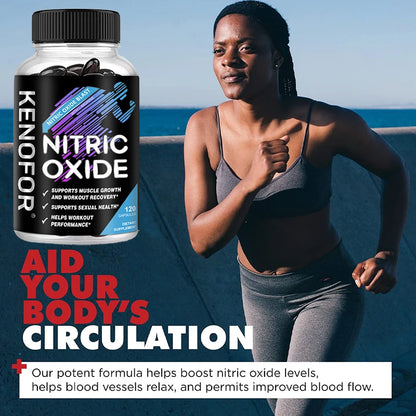 Male Strength Supplement - Premium Nitrogen Booster, Supports Stronger Blood Flow, Circulation, Nutrient Delivery, 120 Capsules