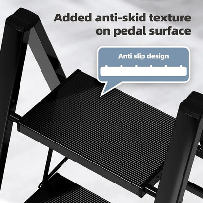 Ladder Folding Step Stool with Extra Wide Treads Portable Lightweight Home Ladder Kitchen Ladder Easy to Store Space Saving Capa