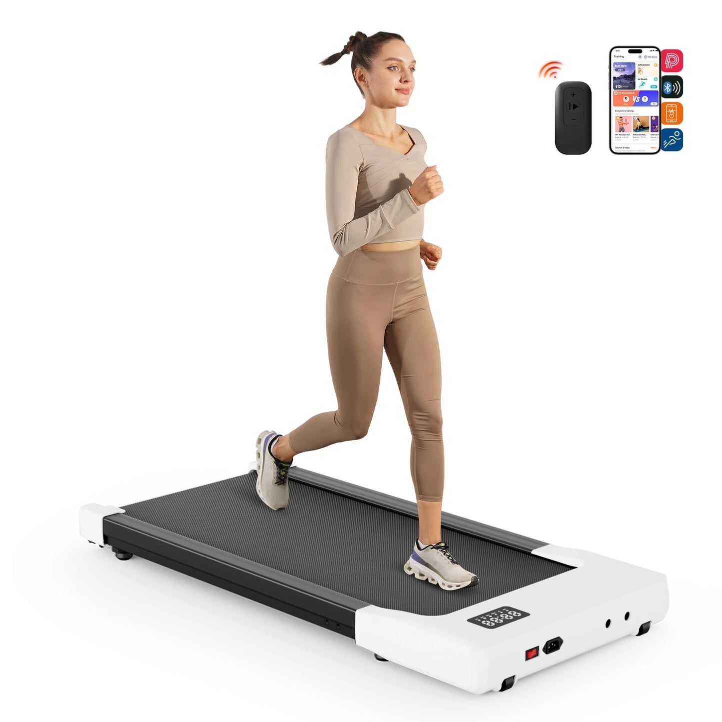 Walking Pad Under Desk Treadmill 2 in 1 Portable Treadmill with Remote Control LED Display 2.5HP Walkingpad for Home&Office