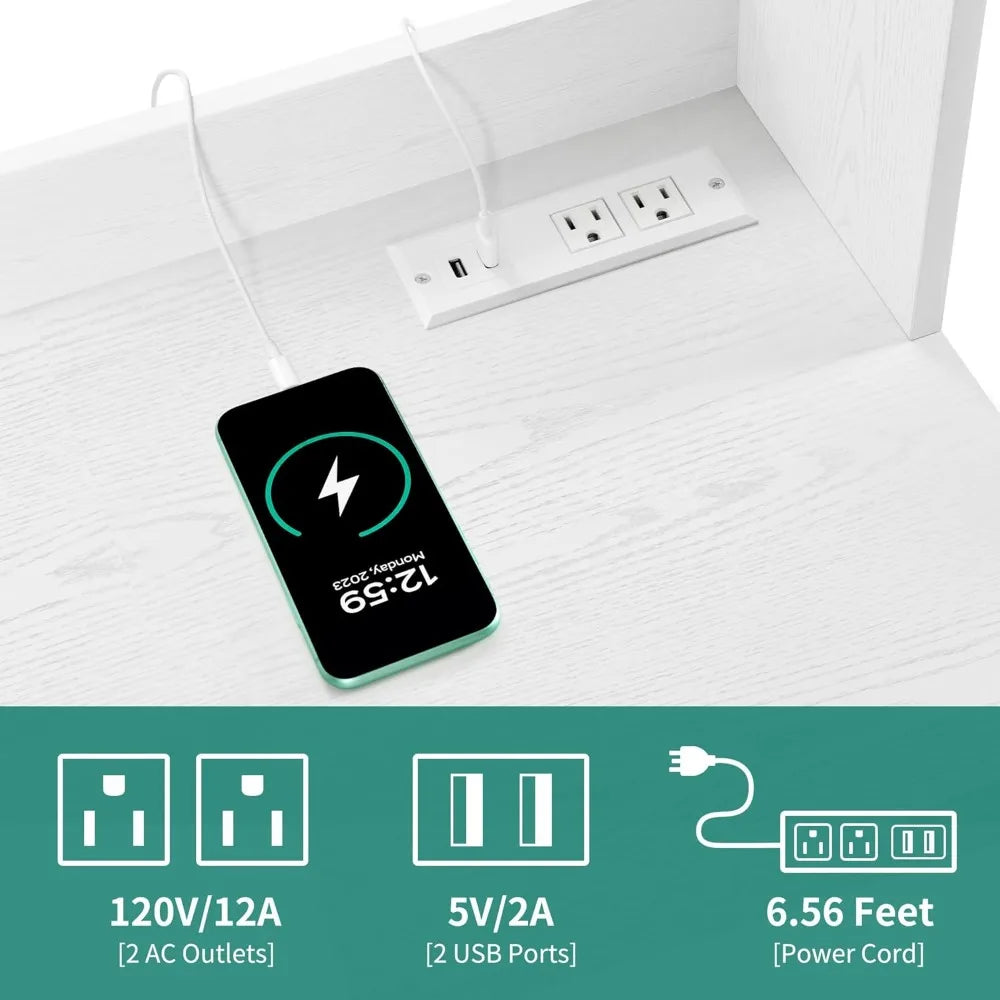 71'' Kitchen Pantry Storage Cabinet with Microwave Stand, Tall Freestanding Hutch Cabinets with Power Outlet, Pantry Cabinets w