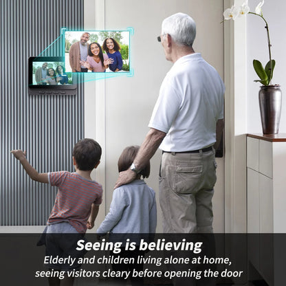 WiFi wireless smart video doorbell, Two-way outdoor 1080P HD camera, Wireless intercom voice, Smart home waterproof doorbell