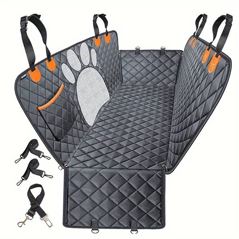 Dog Seat Cover, Pet Dog Seat Cover, Hammock Heavy Duty Scratch Resistant Anti Slip Durable Soft Pet Rear Seat Cover for Cars, keeps fur off vehicle's interior.