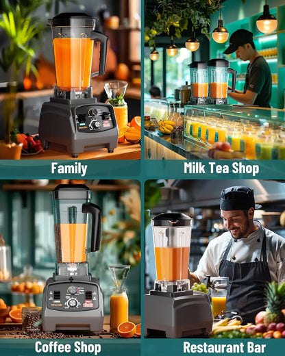 WantJoin Professional Blender, Commercial Blender for kitchen Max 1800W High Power Home and Commercial with Timer