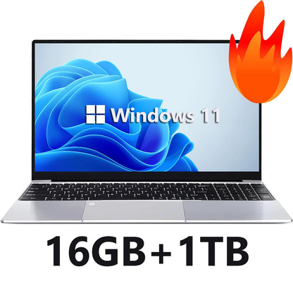 Xiaman 15.6" Ultra Slim Laptop Computer Windows 11 Laptop 16GB RAM 1TB 2TB SSD Intel Celeron N4000 HD Office Study Notebook PC