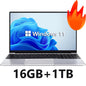 Xiaman 15.6" Ultra Slim Laptop Computer Windows 11 Laptop 16GB RAM 1TB 2TB SSD Intel Celeron N4000 HD Office Study Notebook PC