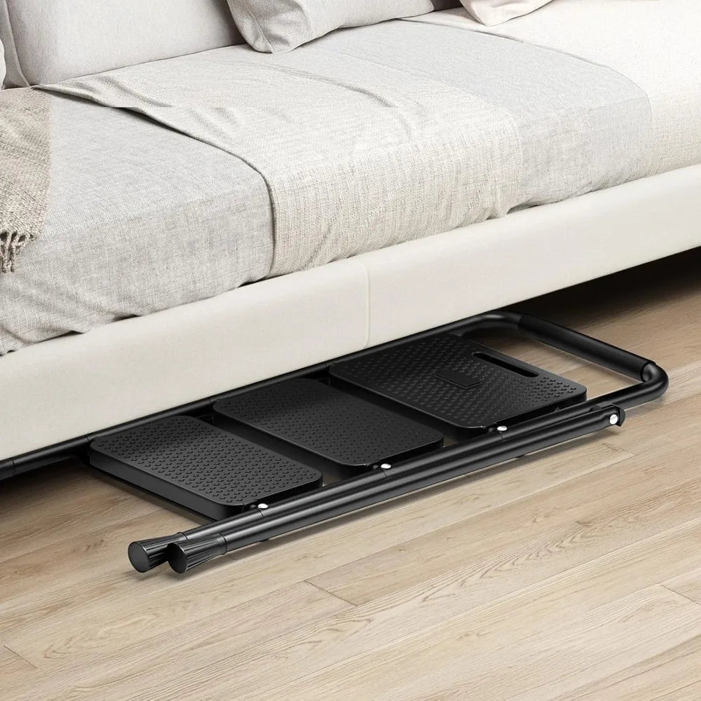 Portable 3-Step Folding Ladder with Wide Anti-Slip Treads, Lightweight Step Stool for Adults