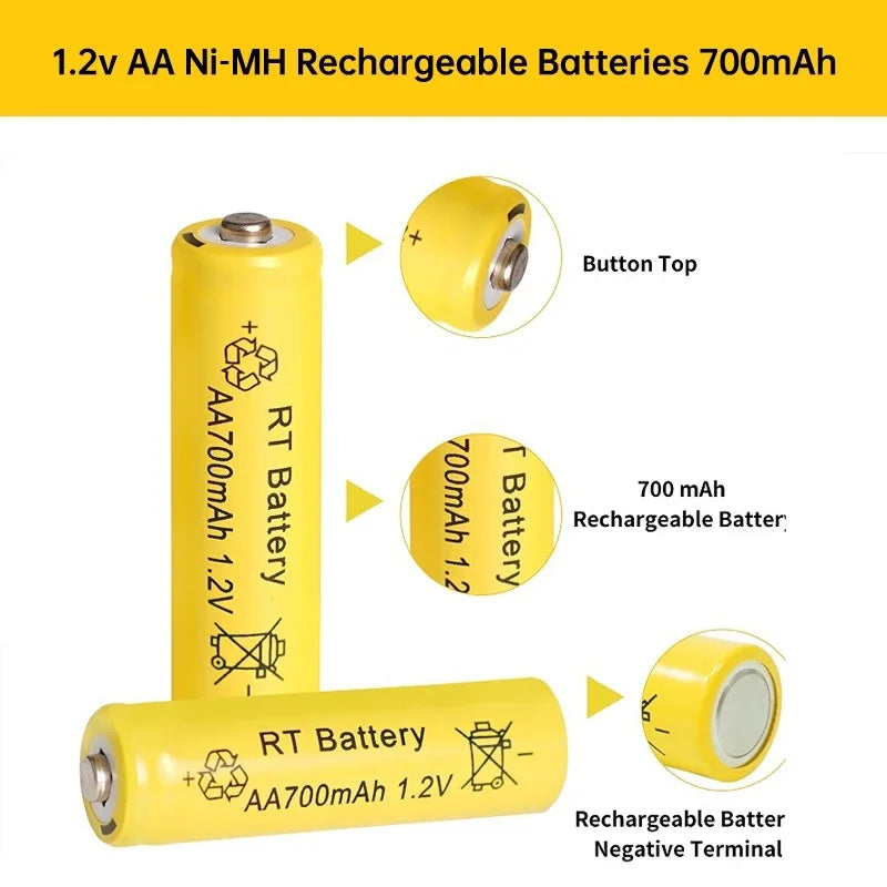 Skywolfeye 30pcs/24pcs/18pcs/12pcs/6pcs AA AAA NiMh 1.2V 700mah Rechargeable Battery Set with 6 Slot Battery Charger