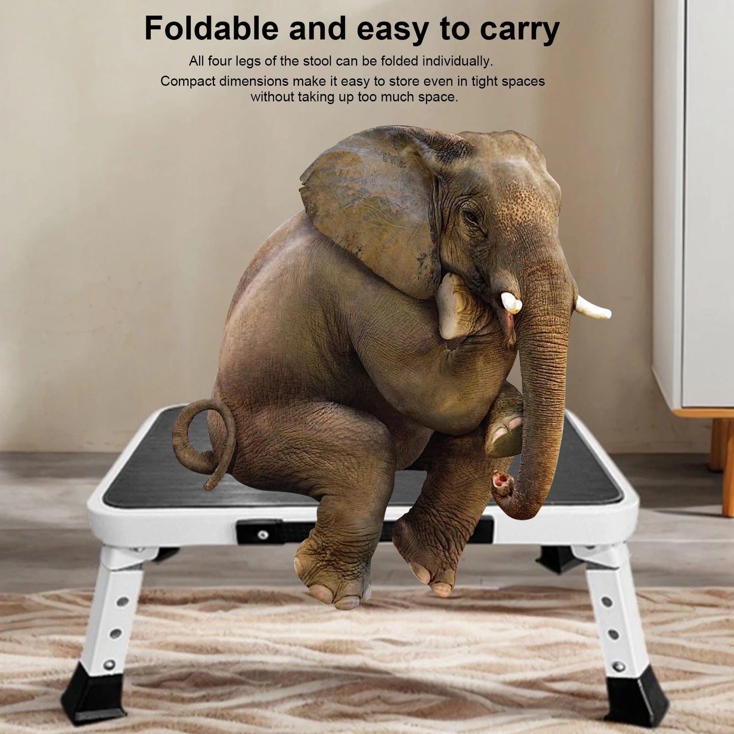 1 Step Foldable Heavy Duty Stepladder with Wide Pedal Lightweight Step Stool Ladder Stool for Adults Household Outdoor Indoor