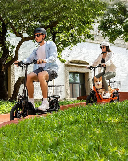 1000W adult electric scooter,31 miles 20 MPH equipped with 14 inch tires, Foldable E Scooter with Basket Bodywel T3