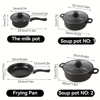 13PCS Nonstick Cookware Set Induction Compatible Pots and Pans with Frying Pan & Utensils for Kitchen and Outdoor Cooking