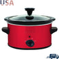 1.5 Quart Slow Cooker Oval Ceramic Crock with Tempered Glass Lid Adjustable Temperature Control Non-Stick Energy Efficient Meals