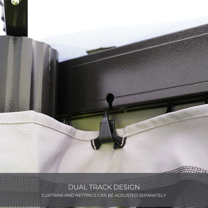 10x13 FT Gazebo for Patios Outdoor Gazebo with Mosquito Netting and Curtains Outdoor Patio Canopy for Deck Backyard Garden Lawns