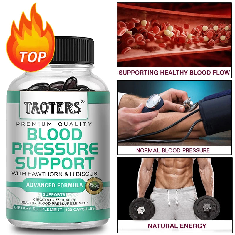 Blood Pressure Support Supplement – Helps Balance Blood Pressure, Improve Blood Flow, Heart and Brain Health, Lower Cholesterol