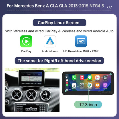 Road Top Touch Screen for Mercedes Benz B/A Class W176 CLA GLA W246 NTG4.5 Multimedia GPS With Carplay Android Auto Car Player