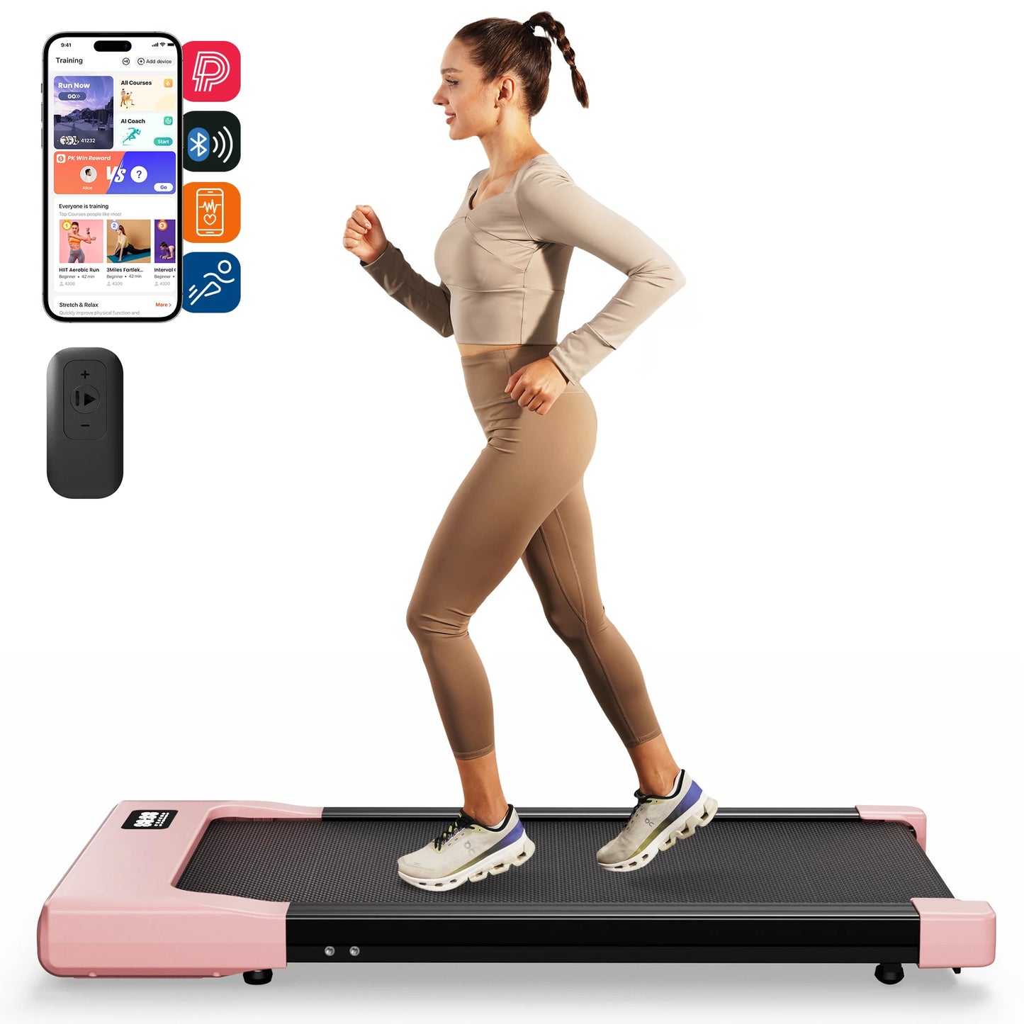 Walking Pad Under Desk Treadmill 2 in 1 Portable Treadmill with Remote Control LED Display 2.5HP Walkingpad for Home&Office