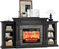 72" Fireplace TV Stand for TVs Up to 80 Inch, Electric Fireplace with Mantel, Modern Entertainment Center with Storage,