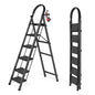 6 Step Ladder Lightweight Foldable Ladder with Non-Slip Wide Pedals Stepladder with Safe Handrail Space Saving for Home
