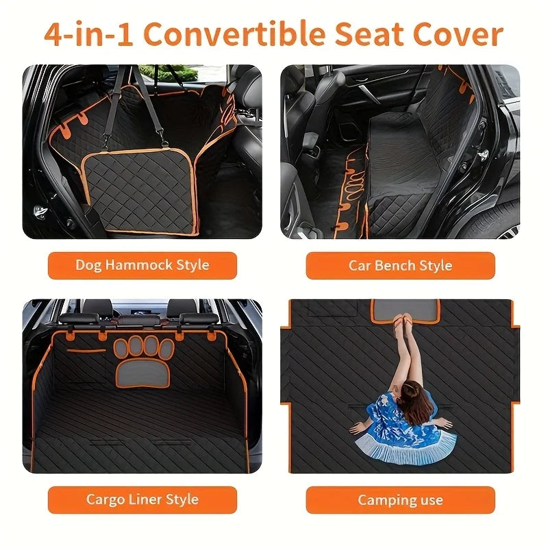 Dog Seat Cover, Pet Dog Seat Cover, Hammock Heavy Duty Scratch Resistant Anti Slip Durable Soft Pet Rear Seat Cover for Cars, keeps fur off vehicle's interior.
