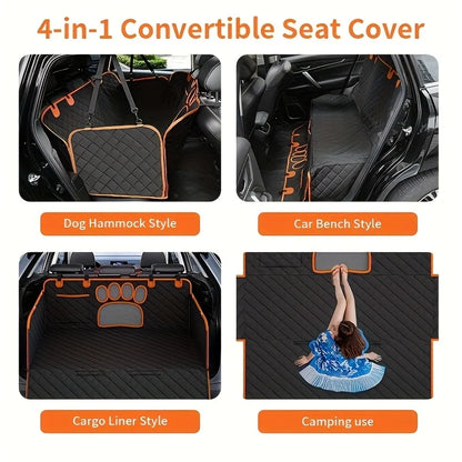 Dog Seat Cover, Pet Dog Seat Cover, Hammock Heavy Duty Scratch Resistant Anti Slip Durable Soft Pet Rear Seat Cover for Cars, keeps fur off vehicle's interior.