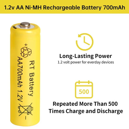 Skywolfeye 30pcs/24pcs/18pcs/12pcs/6pcs AA AAA NiMh 1.2V 700mah Rechargeable Battery Set with 6 Slot Battery Charger