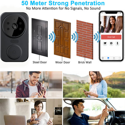 M8 Wifi Smart Visual Doorbell Two-way Intercom Infrared Night Vision Remote Monitoring Security System Wifi Video Door Bell