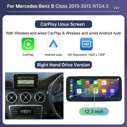 Road Top Touch Screen for Mercedes Benz B/A Class W176 CLA GLA W246 NTG4.5 Multimedia GPS With Carplay Android Auto Car Player