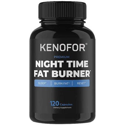 Night Time Fat Burner Supplement for Belly Fat Reduction Metabolic Cleansing Sleep Aid Appetite Suppression Unisex L-Carnitine 60 Capsules