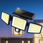 Three-Head Outdoor Solar Light, Motion Sensor Security Light for Porches, Garages, Yard Entrances and Patios
