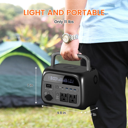 CTOLITY 500W Solar Generator 345Wh Camping Portable Power Station 100W Foldable Solar Panel, UPS Function, For Camping Emergency