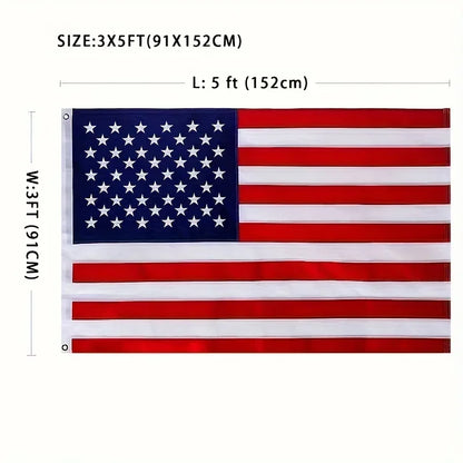 1 American Flag - Sewn Stars and Stripes, Durable and Light-Resistant, Outdoor Use, Patriotic Decoration, American Flag Theme