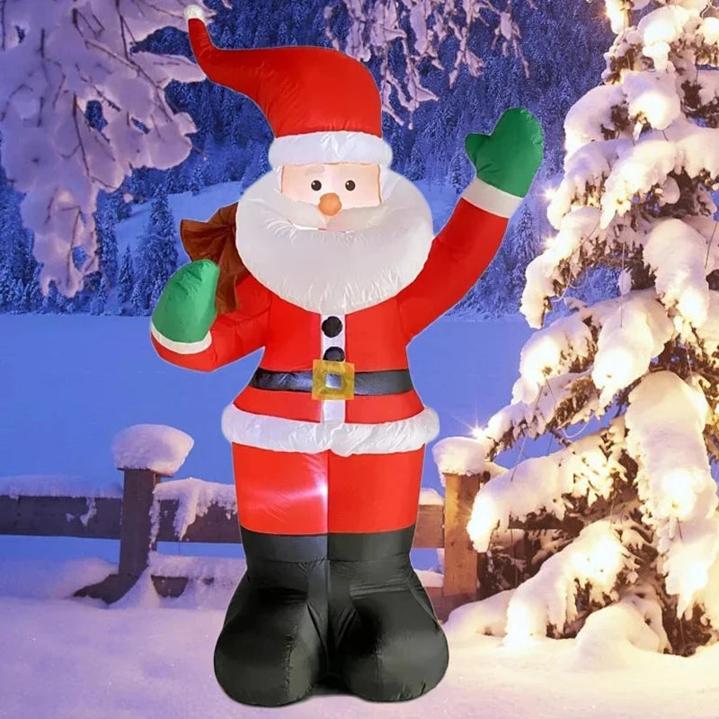 Backpack Santa Claus Christmas Decoration Inflatable Toys With LED Light 1.8M Inflatable Model Holiday Gift Indoor Outdoor Decor