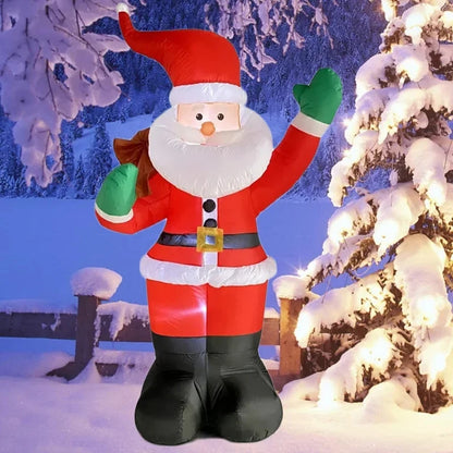 Backpack Santa Claus Christmas Decoration Inflatable Toys With LED Light 1.8M Inflatable Model Holiday Gift Indoor Outdoor Decor