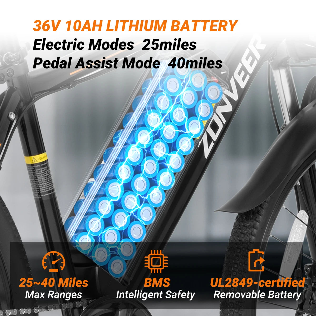 M26 Electric Bicycle Peak 1000W Motor 360WH Lithium Battery Electric Bike  26 Inch city E-bike