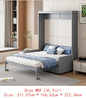 Walnut & Gray Full-Size Murphy Bed with Foldable Desk - Space-Saving Wall Bed for Compact Living
