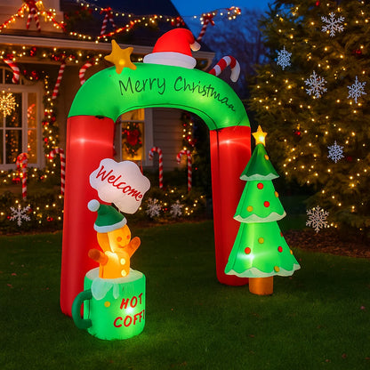 Inflatable Christmas tree arch with gingerbread man Decorations Toys home Yard Xmas ornaments with LED Decor christmas gift