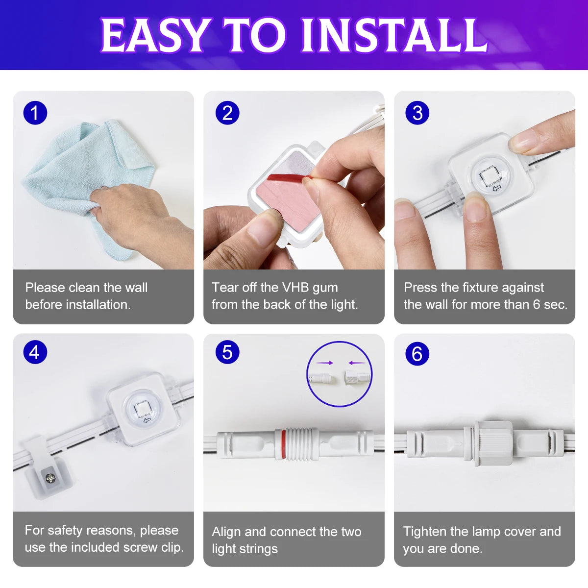 Permanent Outdoor Lights, Smart RGB Northern Lights , 100ft with 60 LED Eaves Lights IP68 Waterproof for Christmas Party Holiday.  Many patterns for all seasons.