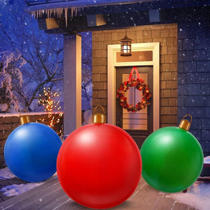 3PCS Outdoor Christmas Decorations Yard Inflatable Christmas Balls for Xmas Winter New Year Holiday Tree Ornaments Lawn Porch I