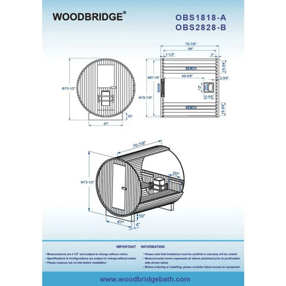 Luxury Home Sauna, 4-Person Barrel Style with Harvia Heater