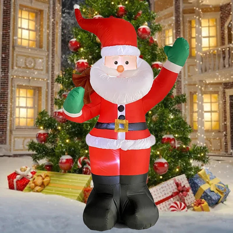 Backpack Santa Claus Christmas Decoration Inflatable Toys With LED Light 1.8M Inflatable Model Holiday Gift Indoor Outdoor Decor