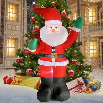 Backpack Santa Claus Christmas Decoration Inflatable Toys With LED Light 1.8M Inflatable Model Holiday Gift Indoor Outdoor Decor