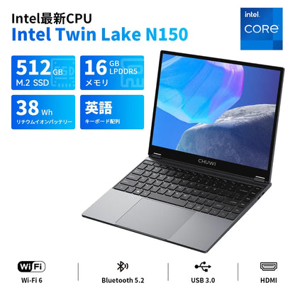 CHUWI FreeBook 2-in-1 Laptop 13.5'' Intel N150(UP to 3.6GHz) 16GB LPDDR5 RAM 512GB SSD FHD 2520x1680 WiFi 6 BT5.2 Windows 11