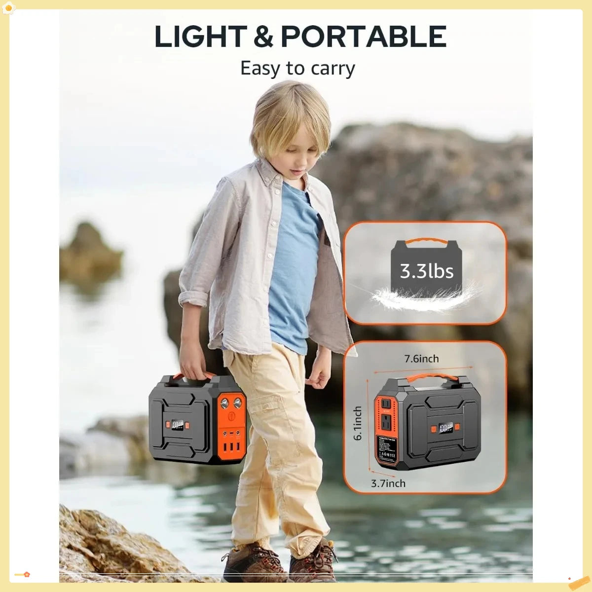 146Wh Off-Grid Solar Generator, 200W Peak with 40W Panel for Camping, Outdoor Adventure, RV & Travel