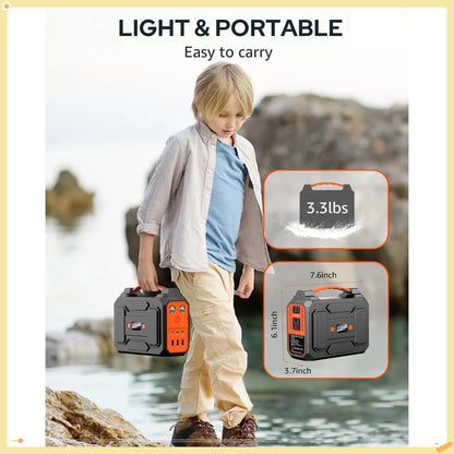 146Wh Off-Grid Solar Generator, 200W Peak with 40W Panel for Camping, Outdoor Adventure, RV & Travel