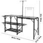 SucceBuy Camping Kitchen Table with Sink Aluminum Folding Portable Outdoor Cook Station, for Picnic BBQ Beach Traveling