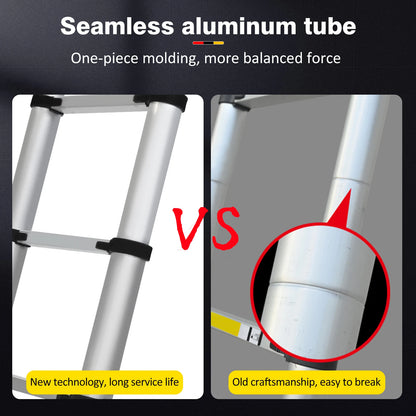 BRIEFNESS 6.2M/20.3FT Multi-Purpose Aluminium Telescopic Ladder W/Detachable Hooks&Extendable Steps,load capacity 150kg,No-slip