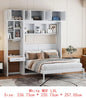 Queen Murphy Bed with Desk, Top Cabinet & Storage Shelves - Space Saving Foldable Bed in Gray
